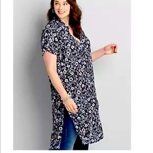 Lane Bryant Button-Front Shirt Maxi Overpiece